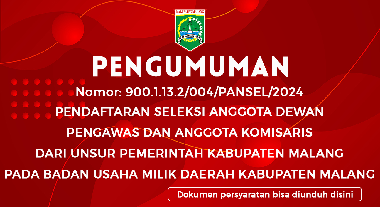 Pendaftaran Seleksi Anggota Dewan Pengawas dan Anggota Komisaris pada BUMD